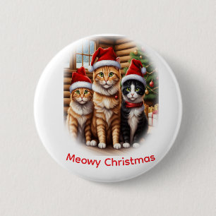 Süße Kätzchen Weihnachten Button