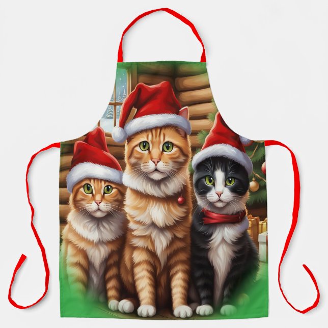 Süße Kätzchen Weihnachten Schürze (Vorderseite)