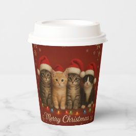 Süße Kätzchen Weihnachts-Tasse. Pappbecher