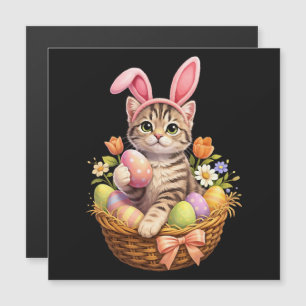 Süße Kätzchenliebhaber Frohe Ostern Katze Magnetkarte