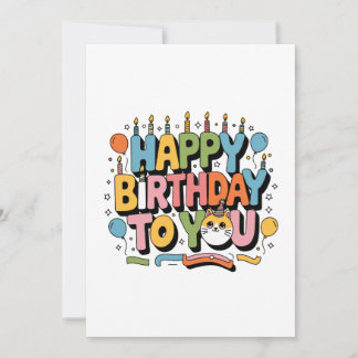 Süße Katze Alles Gute zum Geburtstag Einladung