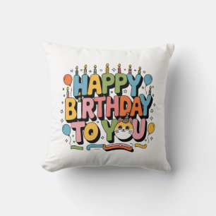 Süße Katze Alles Gute zum Geburtstag Kissen
