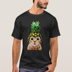 Süße Katze Ananas Helm Papa Mom mein Junge Mädchen T-Shirt