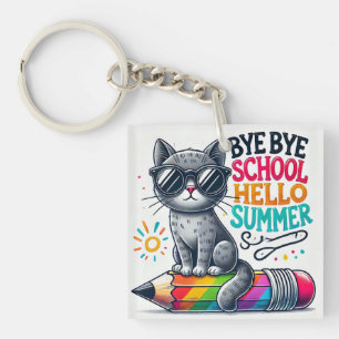 Süße Katze auf Bleistift-Illustration zum Feiern d Schlüsselanhänger