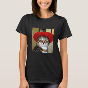 Süße Katze auf dem Weg in die Stadt Retro-Kätzchen T-Shirt