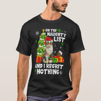 Süße Katze auf der unartigen Liste Weihnachtsferie T-Shirt