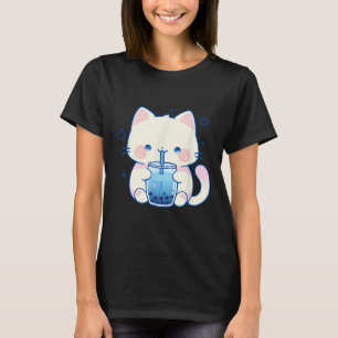 Süße Katze Boba Japanisch Cute Ästhetik Anime Mädc T-Shirt