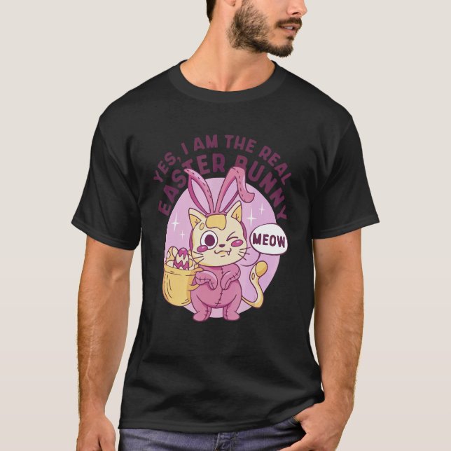 Süße Katze Bunny T-Shirt (Vorderseite)