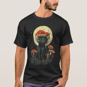 Süße Katze Cottagecore Pilz T-Shirt