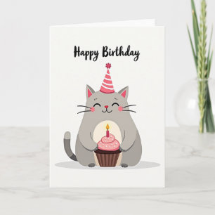 Süße Katze Cupcake Geburtstagskarte Karte