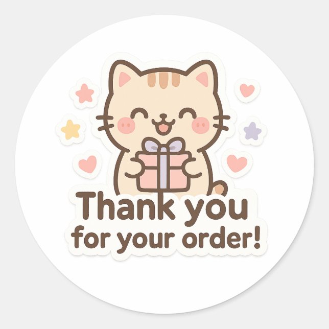 Süße Katze Danke Sticker (Vorderseite)