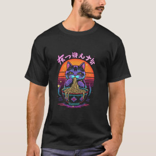 Süße Katze, die Nudeln isst T-Shirt