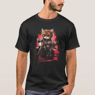 Süße Katze fährt ein cooles Motorrad Grafik T-Shirt
