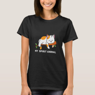 Süße Katze Fauler Geist Tier T-Shirt
