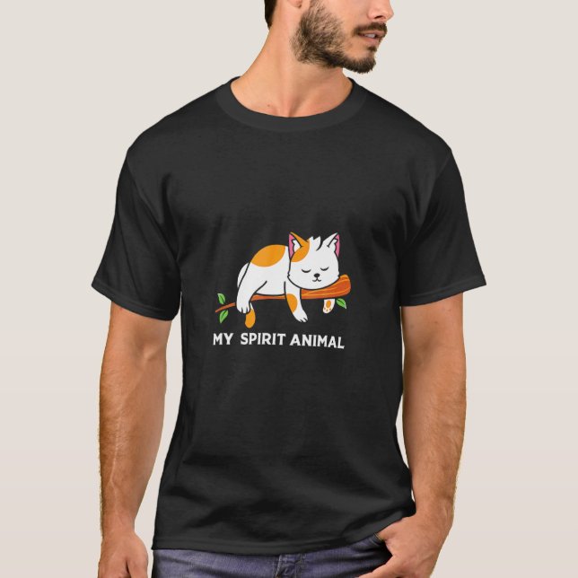 Süße Katze Fauler Geist Tier T-Shirt (Vorderseite)
