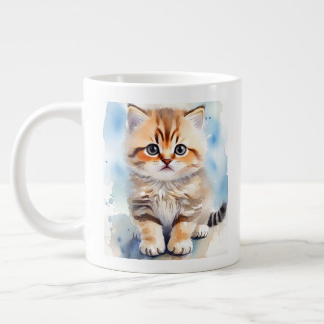 Süße Katze Foto Jumbo-Tasse (Links)