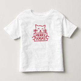 Süße Katze Frohe Weihnachten Kleinkind T-shirt