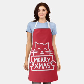 Süße Katze Frohe Weihnachten Schürze