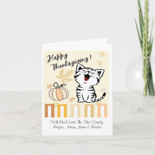 Süße Katze Frohes Erntedankfest Dankeskarte