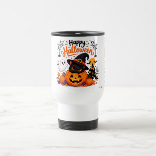 Süße Katze Frohes Halloween Reisebecher - Kawaii H