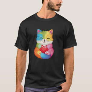 Süße Katze für Katzenliebhaber Bunte Kunst Kitty A T-Shirt