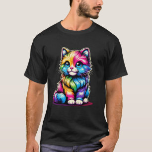Süße Katze für Kittenliebhaber Bunte Kunst Kitty A T-Shirt
