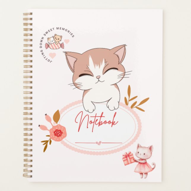 Süße Katze für Notizbücher  Planer (Vorderseite)
