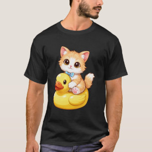 Süße Katze Gummiente T-Shirt