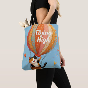 Süße Katze Heißluftballon Whimsical Art