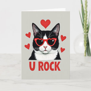 Süße Katze Herz Brille Du Rockst Karte