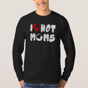 Süße Katze Herz Grafik Ich Liebe Heiße Mütter T-Shirt