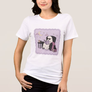 Süße Katze im Halloween-Kostüm Kawaii-Illustration Tri-Blend Shirt