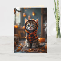 Süße Katze in einem schwarz-orangen Fell an Hallow