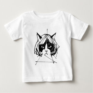 Süße Katze in einer Perücke (Stil 3) Fine Art Baby T-shirt
