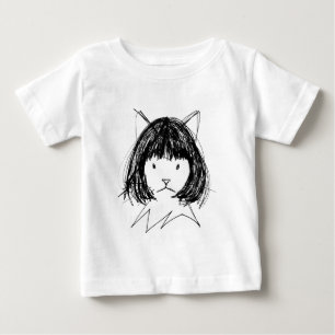 Süße Katze in einer Perücke (Stil 7) Fine Art Baby T-shirt