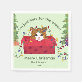 Süße Katze in einer Schachtel Hier wegen der Schac Serviette