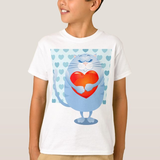 Süße Katze in Liebe, T - Shirt (Vorderseite)