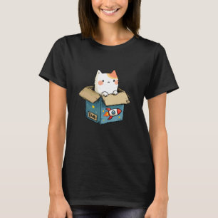 Süße Katze in Raketenbox RAMN Space Stars Kawaii A T-Shirt