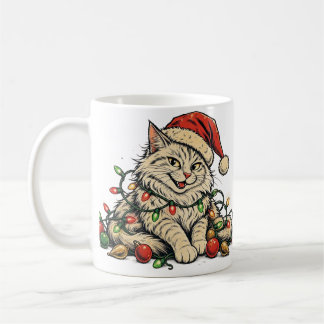 Süße Katze in Santa-Mütze Weihnachtstasse Kaffeetasse