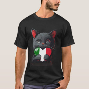 Süße Katze Italienischer Stolz Herz Italienische W T-Shirt