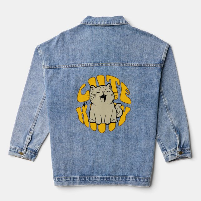 Süße Katze Jeansjacke (Rückseite)