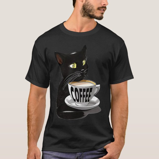 SÜßE KATZE KAFFEE KATZEN JAVA KÄTZCHEN T-Shirt (Vorderseite)