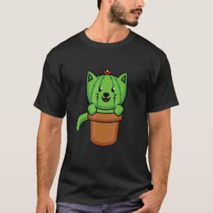 Süße Katze Kaktus Pflanze  Katze  Gartenarbeit T-Shirt