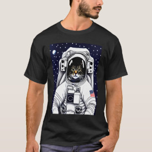 Süße Katze Kätzchen Mond Astronaut T-Shirt