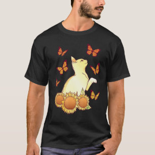Süße Katze Katzen und Sonnenblumen Kätzchen Sonnen T-Shirt