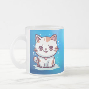 Süße Katze Kawaii Stil Clipart Mattglastasse