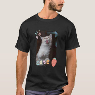 Süße Katze leckt ein Fenster Kätzchen Haustiere un T-Shirt