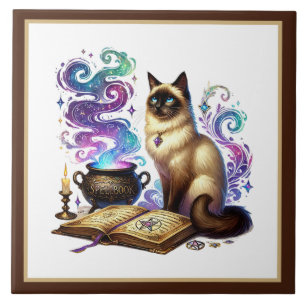 Süße Katze Lesewinkel Bibliothek Bücherliebhaber Fliese