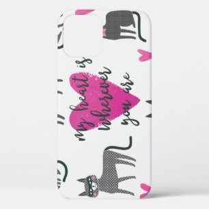 Süße Katze: Liebes-Lettering-Illustration. Case-Mate iPhone Hülle