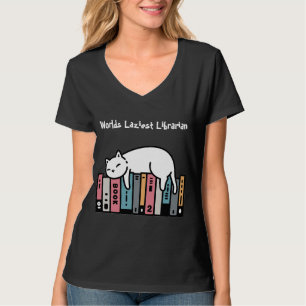 Süße Katze, Lustige Katze, Worlds Faulste Biblioth T-Shirt